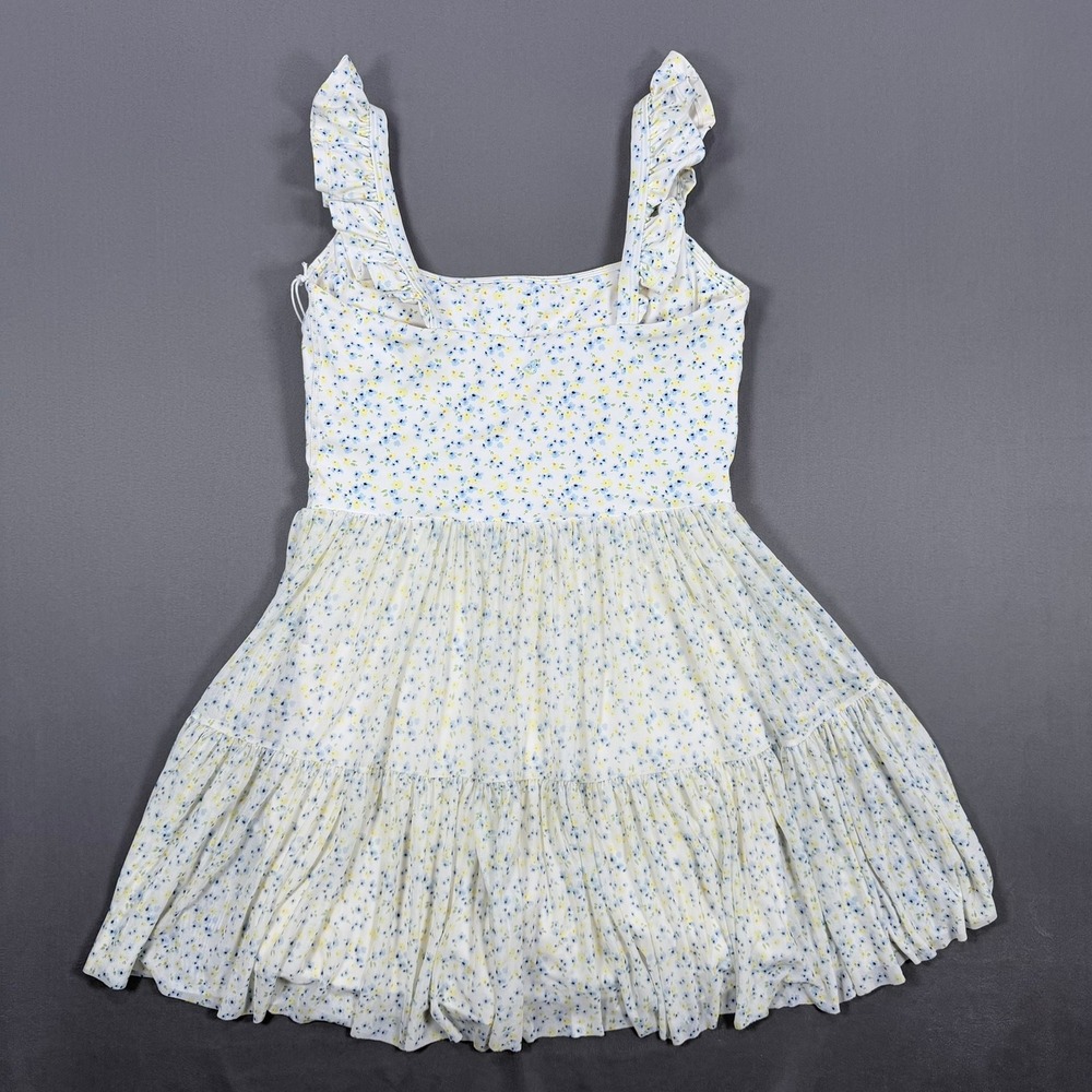 Blogilates Women M White Floral Recycled Poly Ballerina Ruffle Active Mini Dress - Picture 6 of 9